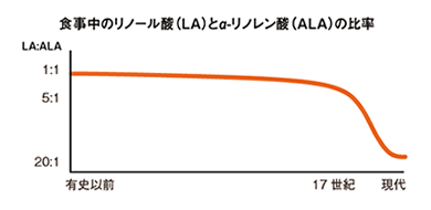 食事中のリノール酸とα-リノレン酸の比率